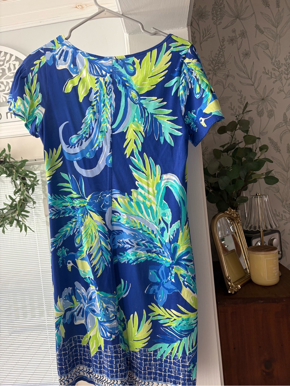 Lilly Pulitzer Blue Tropical Print Mini Dress